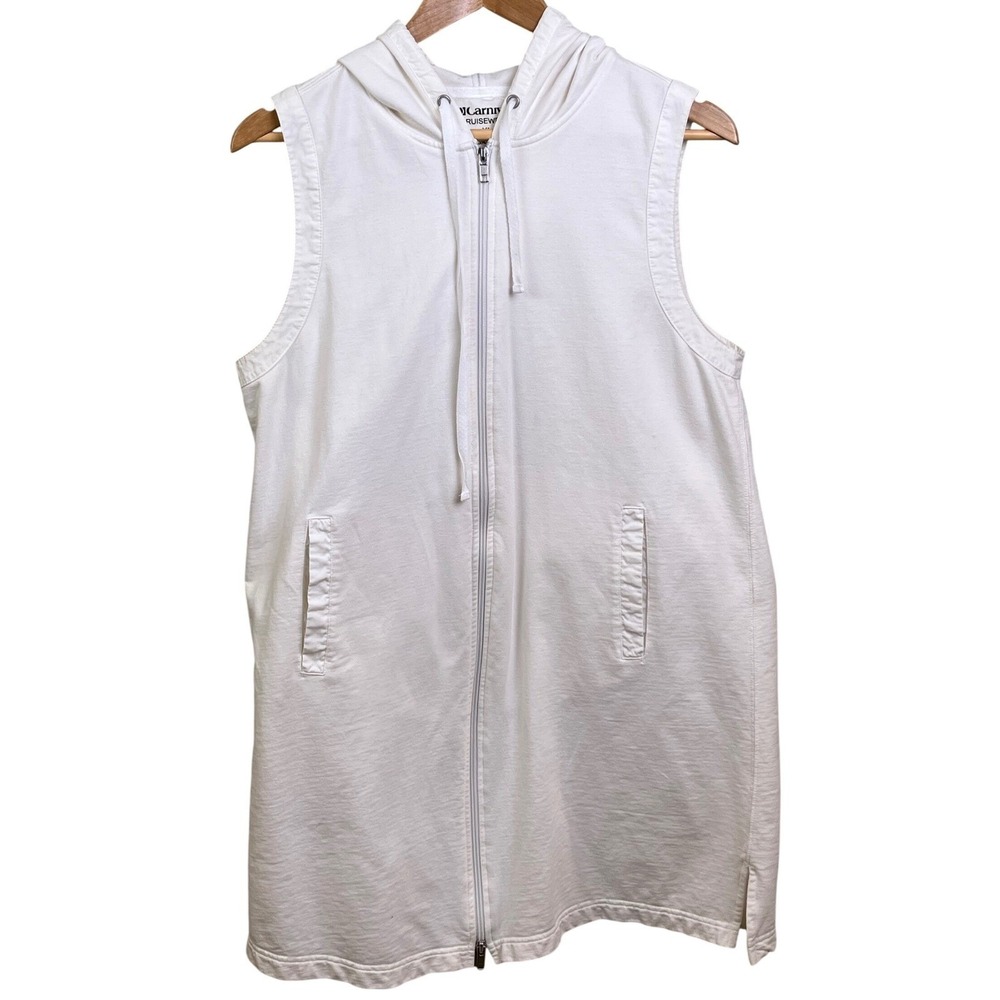 Carnival Cruisewear Off White Sleeveless‎ Hoodie Reversible Zipper Swim Cover XL